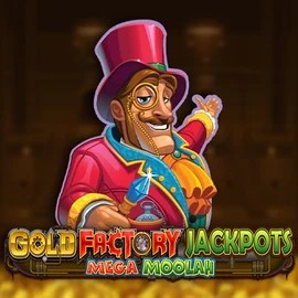 Gold Factory Jackpots Mega Moolah game by Aurum Signature Studios – logo hosted on Jackpot Casino